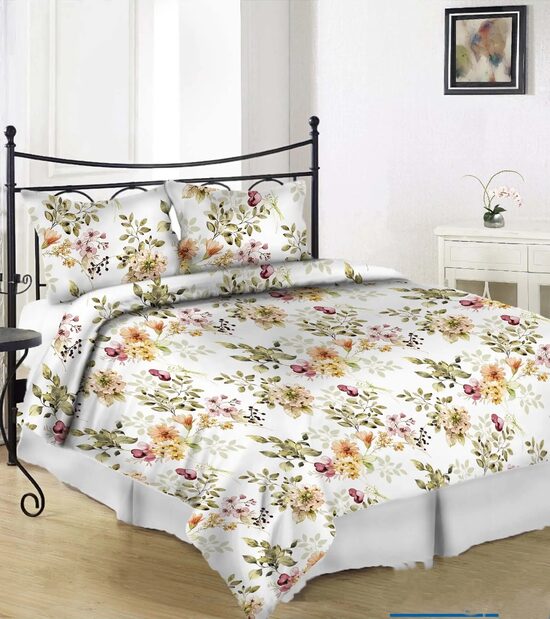 White makosatīna palagi ar gumiju